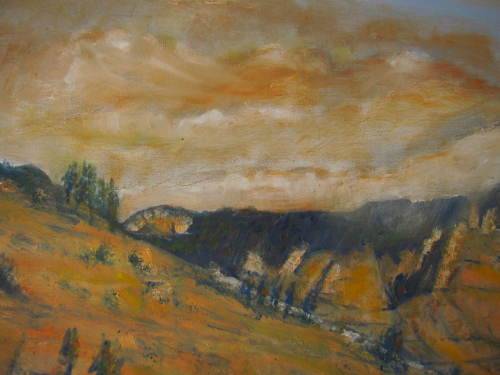 BEAUTIFUL LARGE JOHN BANDY LANDSCAPE WITH CAPE DUTCH HOMESTEAD